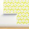 Yellow Retro Groovy Neon Floral Spring Summer Tropical Botanical Large Scale Custom Removable Wallpaper by Spoonflower Peel & Stick Wallpaper 2FT Wide